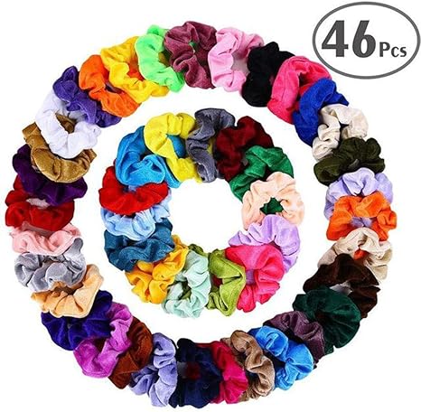 46 Pcs Premium Velvet Hair Scrunchies Hair Bands Scrunchy Hair