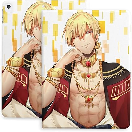 Amazon ブラックマル Fgo Fate Grand Order ギルガメッシュ Ipad19 Ipad 10 2インチ 第7世代 第8世代 Ipad7 Ipad8 ケース カバー Ipad 手帳型 本型 オートスリープ機能 Apple Pencil 収納 ペンシルホルダー マグネット付き タブレットケース スタンド機能 人気