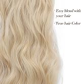 Fine Plus Clip In Hair Extensions 20 Inch Bleach Blonde Wavy 4Pcs Weft view 4