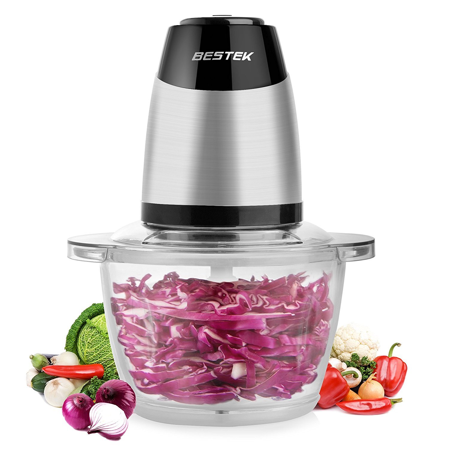 Electric Food Chopper, BESTEK 300W Mini Food Processor, 5Cup Glass Bowl Grinder 677545118875 eBay