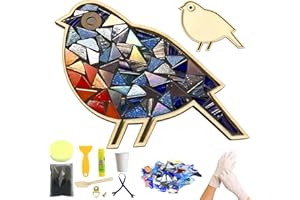 RYTOPT DIY Mosaic Tiles Art Crafts Mosaic DIY Art Projects and Home Decoration, Mixed Colour Bird Mosaic Kit, Glass Mosaic Pieces, Mosaic Making Supplies, Mosaic Puzzle Material, Best Gift Arts for Ages 8-12