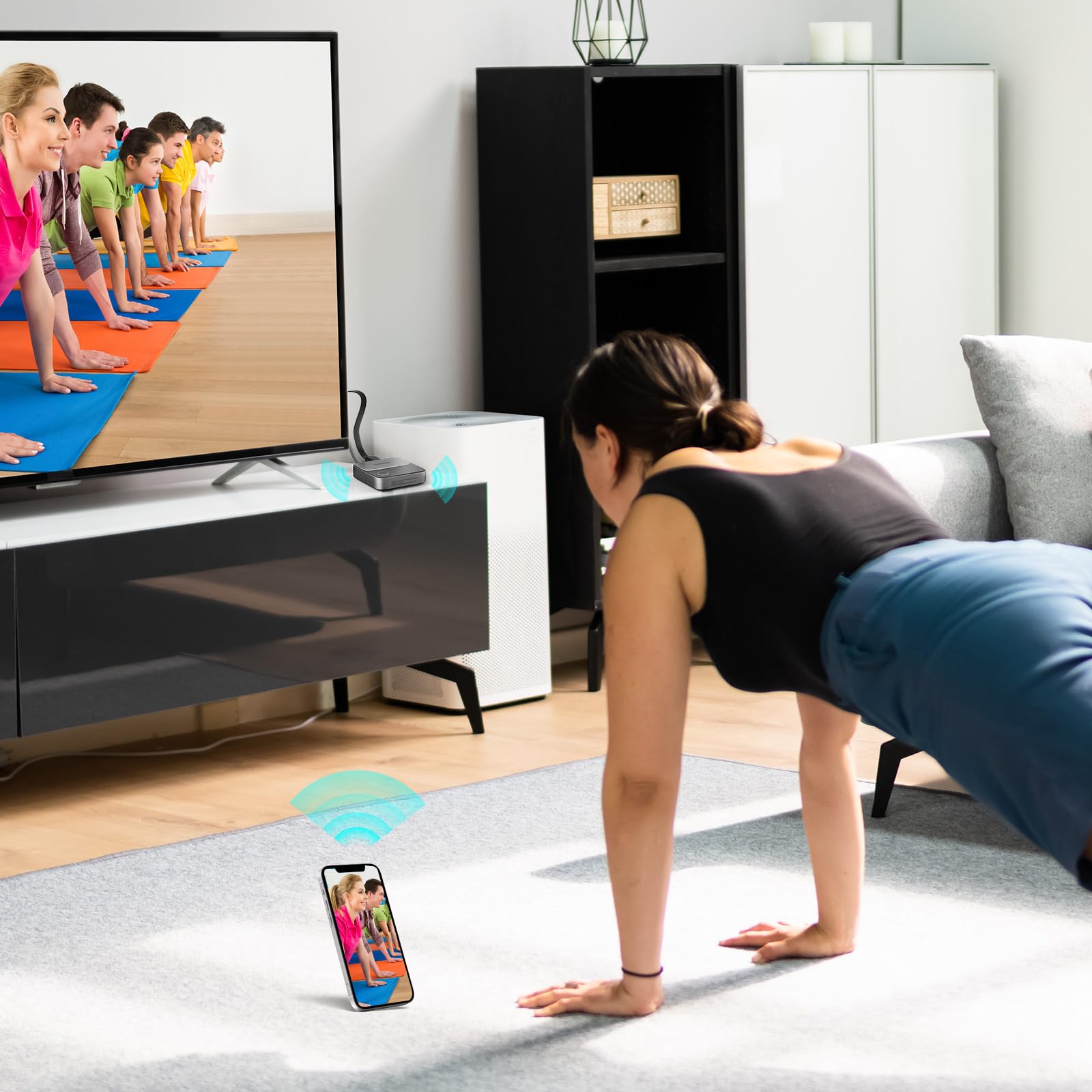 Unitek Wireless Hdmi Display Dongle Adapter - Screen Mirroring Receiver 2.4G/5G 4K TV Casting Device Screen Mirroring Adapter/Extender for Streaming Video to Monitor from Mac iOS Android Windows