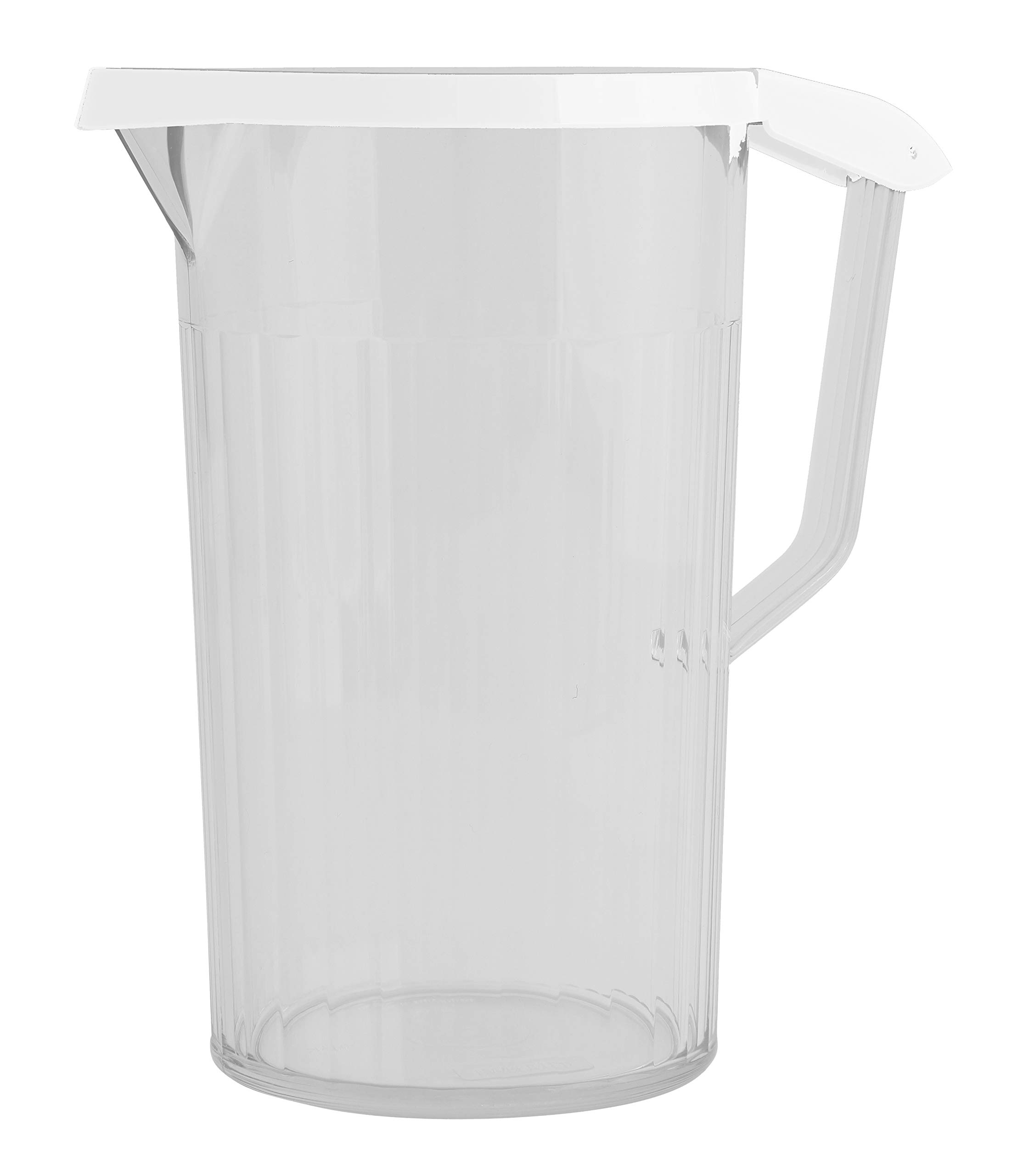 Harfield 1.1 Litre (2 Pint) Clear Jug with Lid Polycarbonate Drink Pitcher (White)