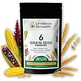 Grain Varieties Seed Pack | 6 Varieties of Grain Seeds | Seeds for Canadian Gardens | Graines Pour Les Jardins Canadiens | Co