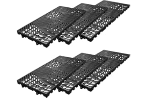 6 Pcs Plastic Pallets, 23.6"x11.8"x1.18" Lightweight Moisture-Proof Waterproof Floor Pallets,Breathable Grid Ventilation Pall