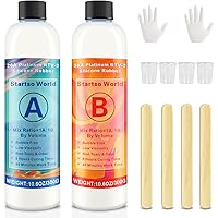 Startso World Mold Making Kit, 20A Translucent Platinum RTV-2 Liquid Silicone Rubber 21.2OZ for Casting Resin,Soap,Candle,Cla