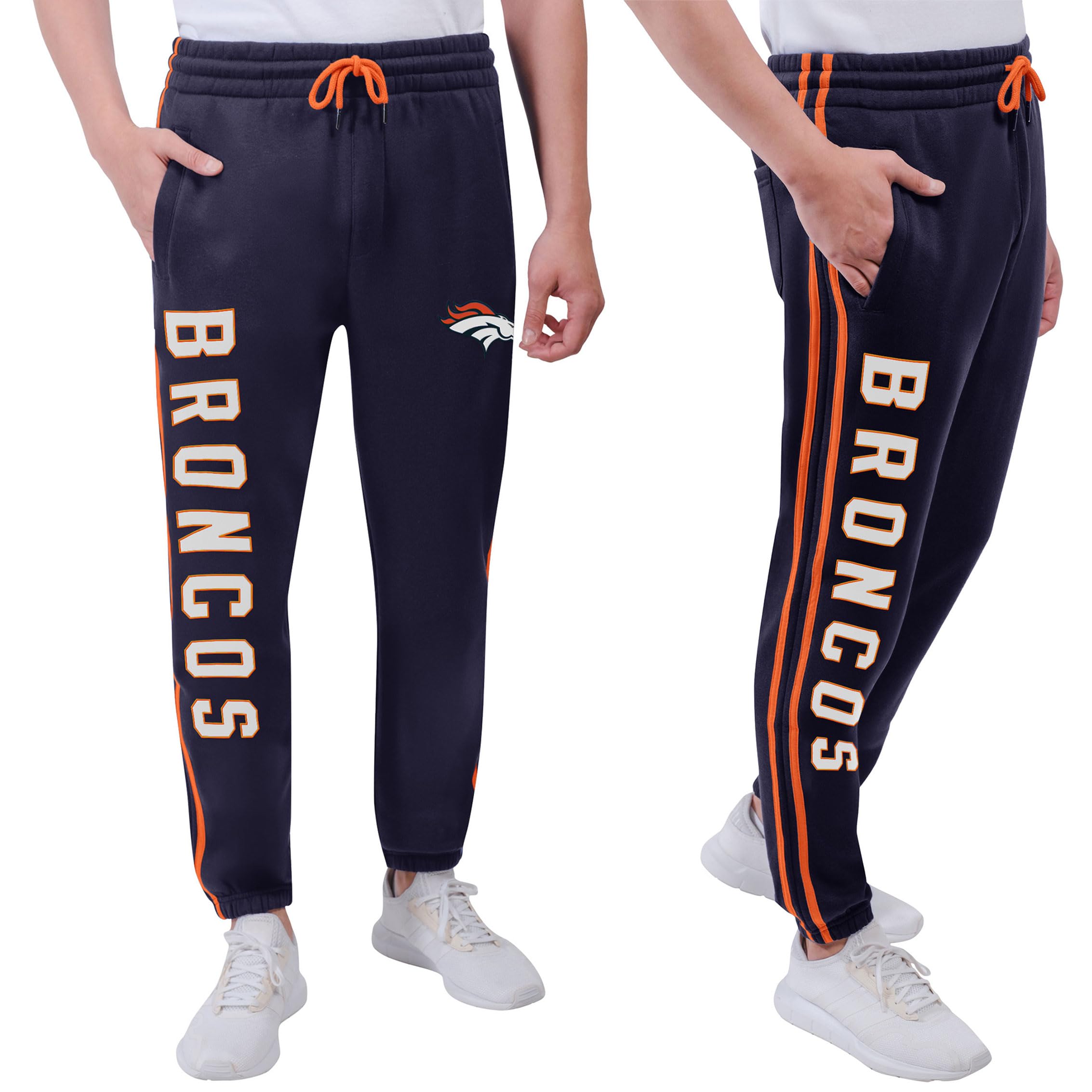 Ultra Game NFL Official Adults Active Super Soft Fleece Game Day Jogger Sweatpants - Unisex, Denver Broncos, Team Color, XX-Large Image