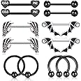 Mayhoop 14G Nipple Ring Stainless Steel Nipplerings Nipple Barbell Nipple Piercing Bar for Women Men