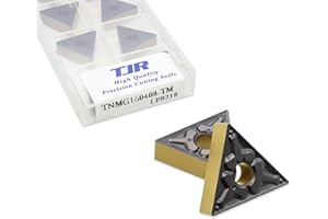 TJR® 10pcs TNMG Indexable Carbide Lathe Inserts of CNC Lathes and standart Lathes for Stainless Steel, Steel, Cast Iron and Other Metal Machining (TNMG160408-TM LF9218)