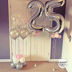 Silver 23 Number Balloons, 40 Inch Giant Number 23