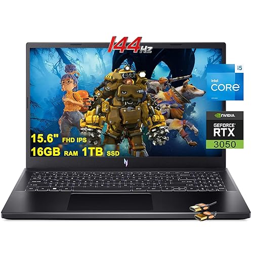 ACER Nitro Gaming Laptop FHD IPS 144Hz Display 12th Gen Intel  12-Core i5-12500H (Beat i7-11800H) 16GB RAM 1TB SSD GeForce RTX 3050 4GB  USB-C