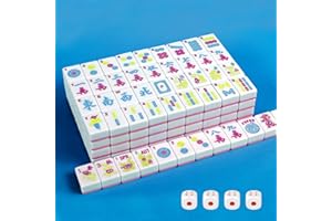 GUNEDD American Mahjong Tile Set 166 Tiles 1.2-inch Mahjong Game Set with 4 Dice​ (Pink)