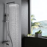 HAUSPROFI Rain Shower Head 8 Inch Square Stainless Steel Ultra Thin High view 6