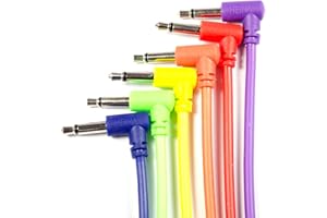 Heinakroon Low-Profile Angled CV Patch Cables Eurorack Modular Patch Leads, 6-Pack (11.8")