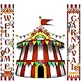 Blulu 2 Pcs Carnival Decoration Porch Banner Welcome to the Circus Door Banner Carnival Hanging Decoration Circus Porch Sign for Home Front Door Classroom Birthday Baby Shower Party Supplies