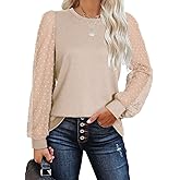 WIHOLL Long Sleeve Shirts for Women Tops Tunic Fall Trendy Crew Neck Clothes