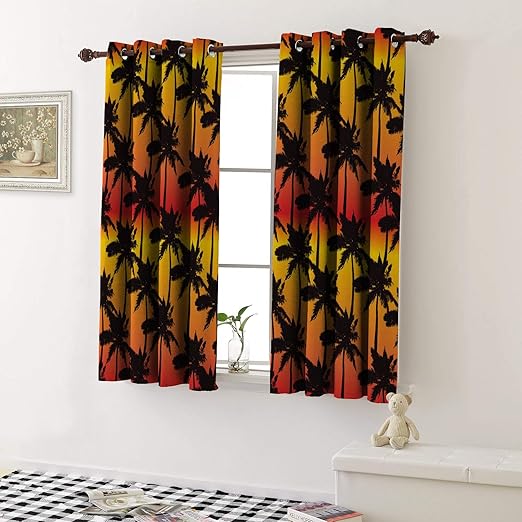 Amazon Com Thermal Insulating Blackout Curtain Palm Trees
