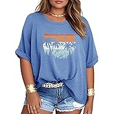 YGOODM Womens Plus Size Summer Tops Oversized Half Sleeve Crew Neck T Shirts Loose Fit Tee Top Flowy Casual Blouses XL-5XL