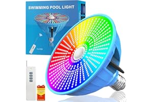 TENKOO Pool Lights for Inground Pool 120V 65W Led Pool Light RGB Color Changing Pool Light Bulb with Remote Control, E26/E27 Replacement for Pentair Hayward Fixture