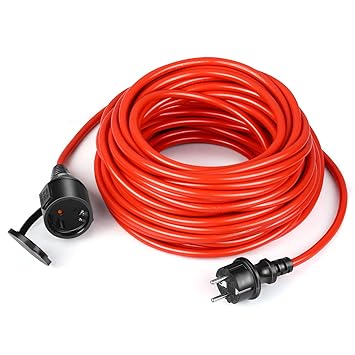 SIMBR Schuko Verlängerungskabel 20m für den Rasenmäher/Innenbereich/Außenbereich IP44 (einsetzbar -40?~70?,öl- und UV-beständ