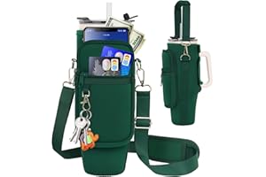 LEFOR·Z Water Bottle Carrier Bag with Phone Pocket Compatible with Stanley/Meoky 40 oz Tumbler with Handle,Water Bottle Holder Pouch with Adjustable Strap Compatible with Stanley Cup Accessories