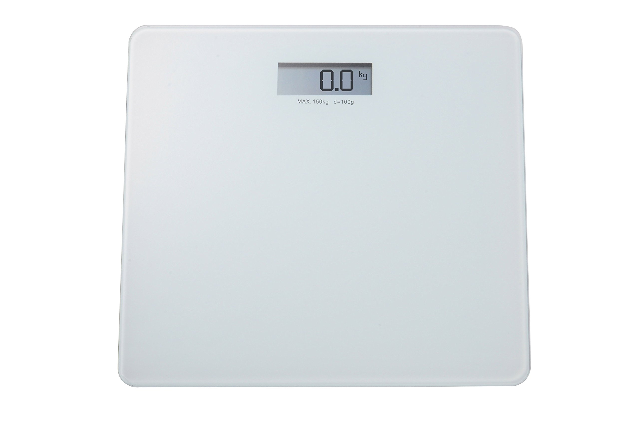 King Home b1407314/B Scales Scale with LCD Display Maximum Load 150 kg Glass Base, White, 30 x 30 x 1,70h