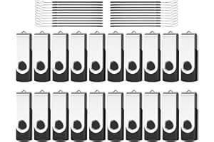 AreTop 20-Pack Flash Drive 256MB Bulk Thumb Drives USB 2.0 Metal Memory Sticks with Lanyard,Portable Keychain Jump Drive Mult