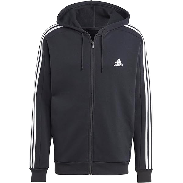 adidas Unisex Essentials Fleece 3-Stripes Full-Zip Hoodie