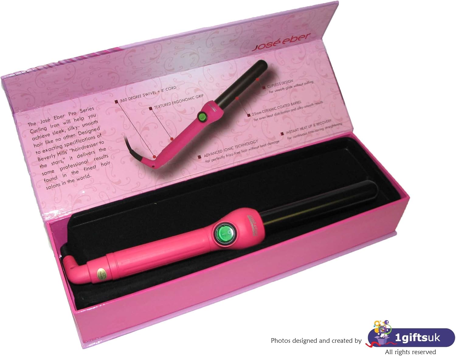 Jose Eber Curling Iron/Wand 19mm Pink Amazon.co.uk Beauty