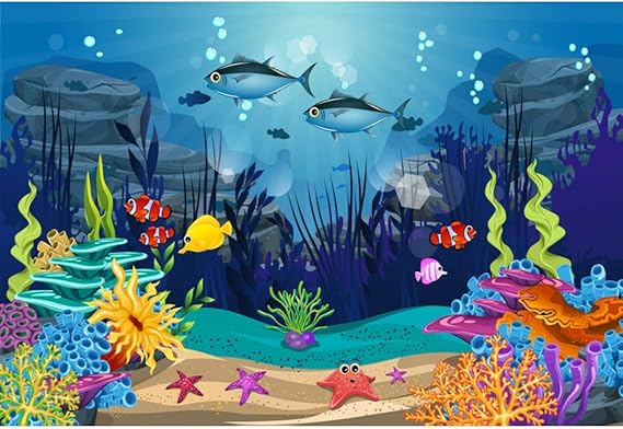 Yeele - Fondo 3D de Dibujo Animado para fotografía de Acuario, Coral