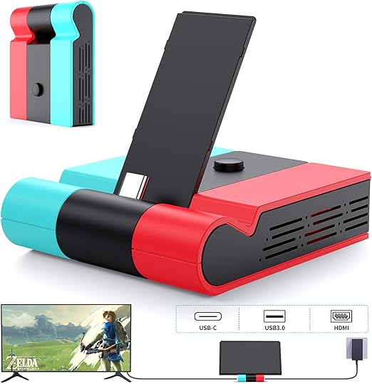 Amazon Amazonブランド Almoz イオーノ Switch ドック スイッチ ドック 最新システム対応 Hdmi変換 Tvモード テーブルモード 45w高出力対応 1080p高画質 放熱対策 スイッチ 充電スタンド 折りたたみ可 ニンテンド ポータブルusbハブスタンド ジョイコン プロコン