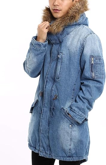 Amazon インプローブス モッズコート ロングコート 裏ボア 防寒 デニムジャケット ミリタリー 青 メンズ ブルー ｘｌ サイズ コート ジャケット 通販