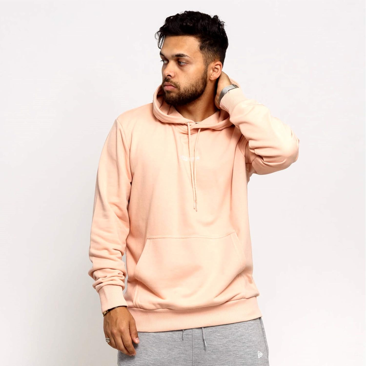 peach coloured hoodie