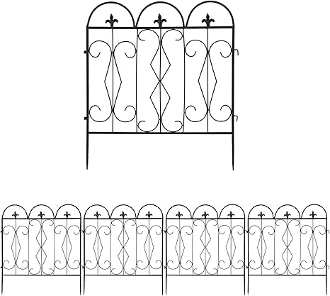 Amazon アイアンフェンス 5枚組 フェンス 花壇 菜園 柵 塀 庭 犬 ガーデン 仕切り フェンス 垣