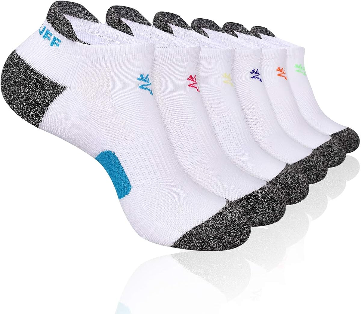 Heatuff Women's Performance Athletic Ankle Socks - Low Cut Cushioned Sock with Heel Tab (6 & 12 Packs) at  Women’s Clothing store