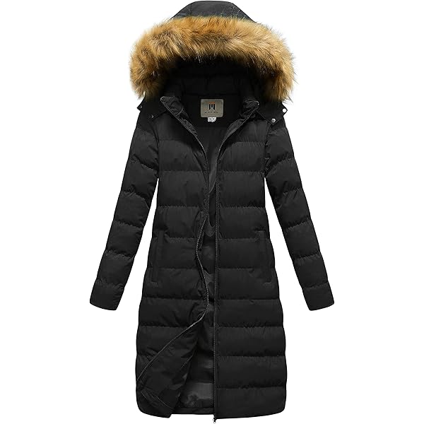 Marikoo Long Fall & Winter Coat for Women | Detachable Hood