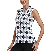 MoFiz Women's Golf Polo Shirt Sleeveless 1/4 Zip Collarless Tennis Tank Tops Quick-Dry Lightweight Athletic Sport T-Shirt