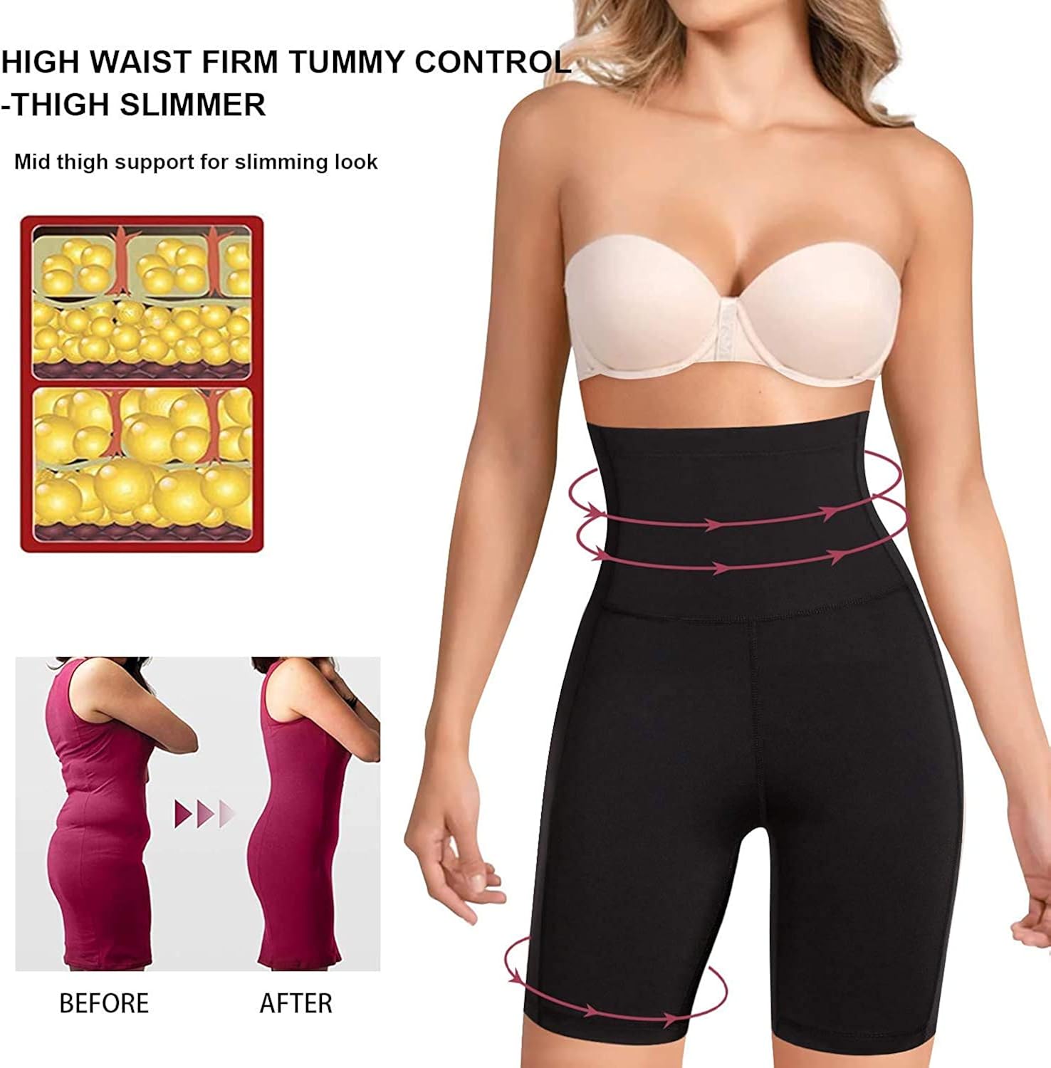 Irisnaya Waist Trainer for Women Tummy Control Panty Shapewear Butt Lifter High Waist Body Shaper Shorts Thigh Slimmer Girdle at  Women’s Clothing store