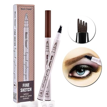 Penna Sopracciglia Tatuaggio Turelifes Con 4 Punte Gel Impermeabile Sopracciglia Duraturo Per Trucco Occhi 1chestnut Dark Brown