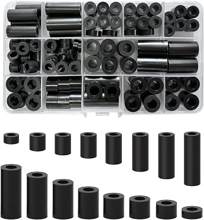 Lemiyoo 102Pcs Plastic Spacers Washers Kit M6/M8 Nylon Non-Threaded Standoff