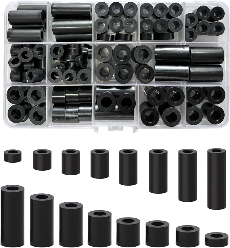 Lemiyoo 102Pcs Plastic Spacers Washers Kit M6/M8 Nylon Non-Threaded Standoff
