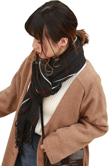 Amazon モニコ ストール 大判 マフラー レディース 大判ストール チェック チェック柄 大判マフラー St01 Bk マフラー 通販