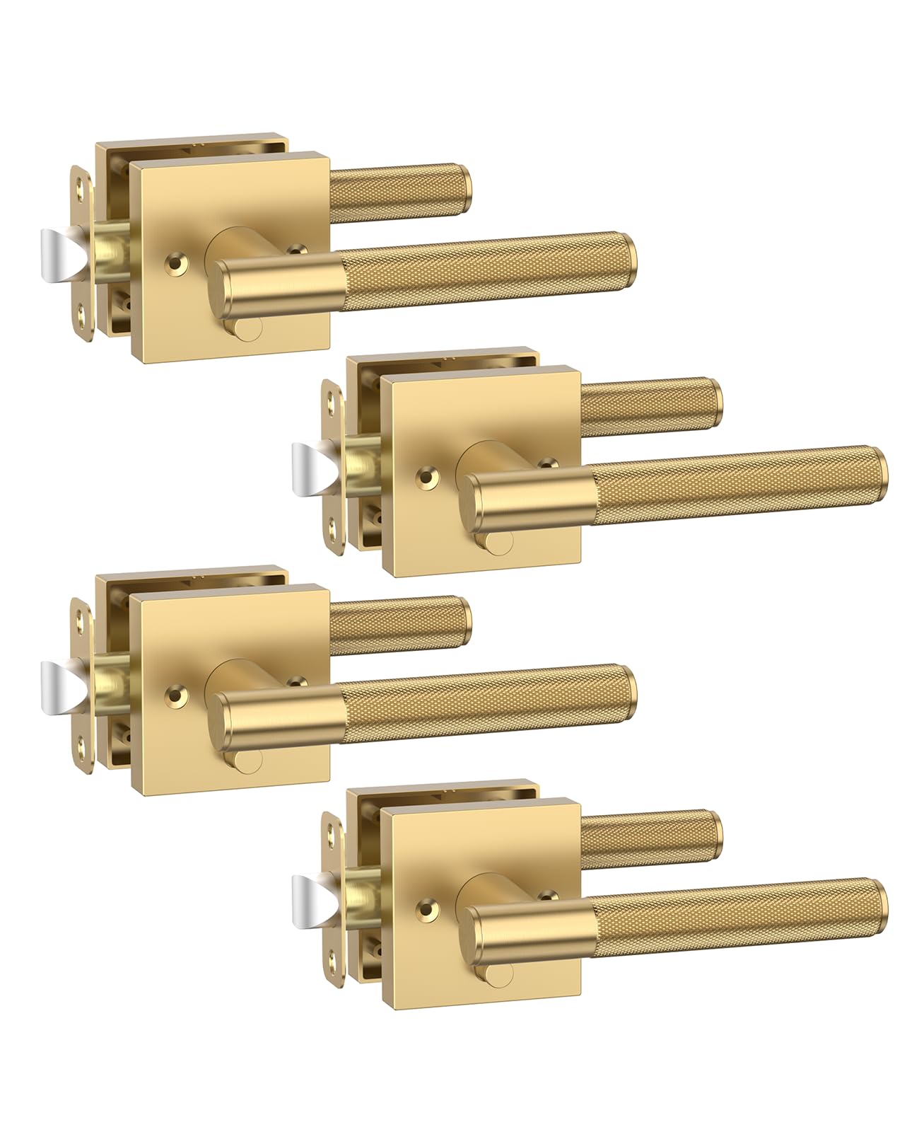 Photo 1 of Asidrama 4 Pack Champagne Bronze Privacy Door Handles,Door Lever with Door Knobs Indoor for Bedroom or Bathroom, Heavy Duty Door Handles Interior with Locks for Left Right Sided Doors