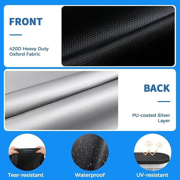 OVAL POOL COVER 7 X 13 FT, UPGRADED 420D HEAVY DUTY OXFORD FABRIC POOL COVERS FOR ABOVE GROUND POOL WITH WINCH AND CABLE, ALL SEASON INFLATABLE POOL COVER FOR UV RESISTANT, WATERPROOF AND DUSTPROOF