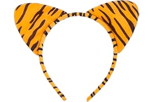 Yilistore Tiger Headband Cat Headpiece for Party Favor, Jungle Safari Headbands,Cartoon Animal Ears,Cute Wild One for Halloween,Christmas
