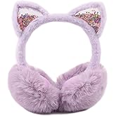 PESAAT Fluffy Ear Muff for Women Plush Earmuffs Kids Winter Earmuffs Girls Boys Cold Weather Ear Warmer