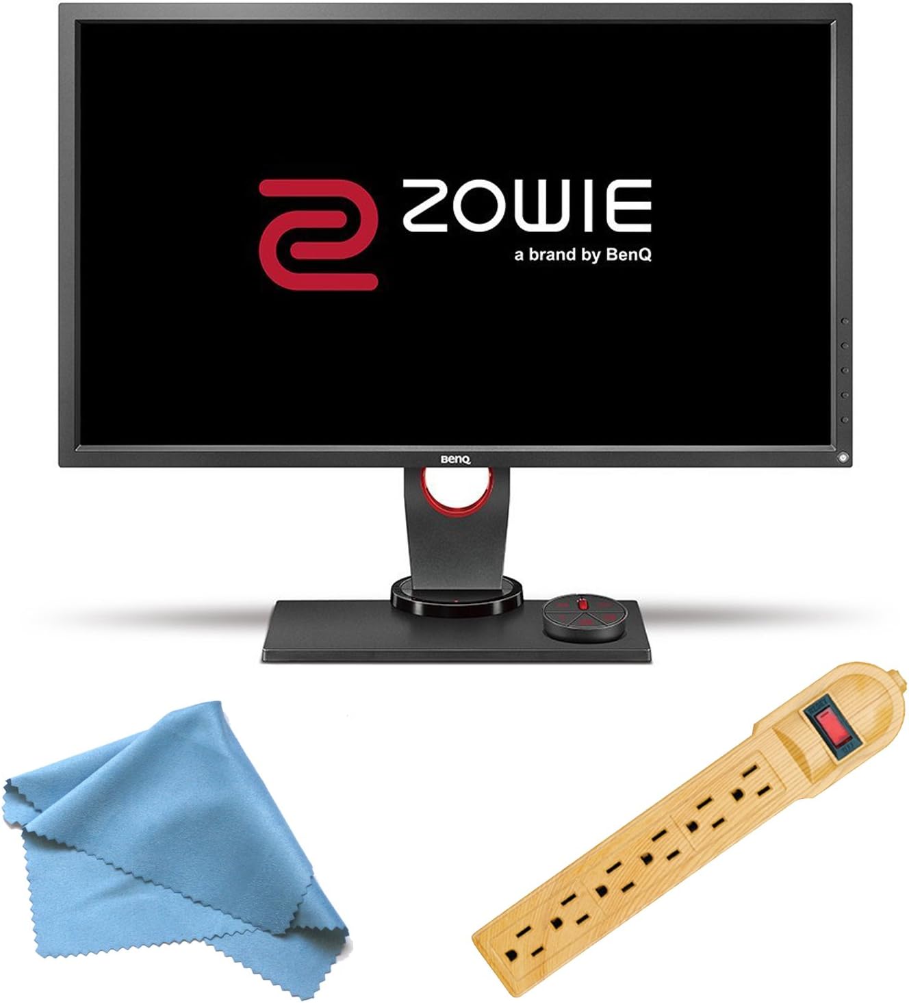BenQ Zowie 27" QHD 2560x1440 LED 144Hz Quad HD Gaming Monitor ~ S-Switch for Esports Tournaments and Professional Players (XL2730), Invisiplug 6-Outlet Surge Protector and Micro Fiber Cleaning Cloth