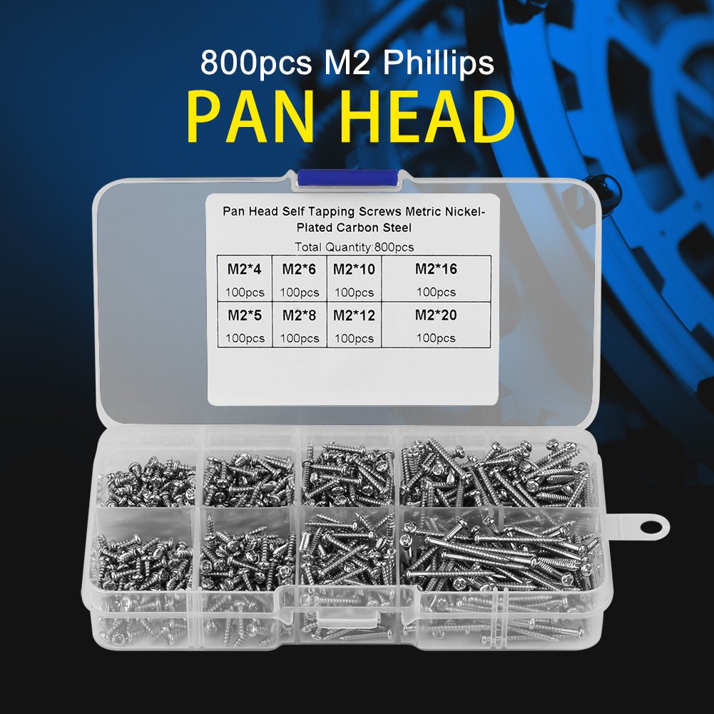 M2 Crossing Drive Pan Head Self-Tapping Screws, Self-tapping Screws,13 x 6.5 x 2.5cm,Woodworking Fastener with Box,for Energy, Electronic,Machinery - Image 4