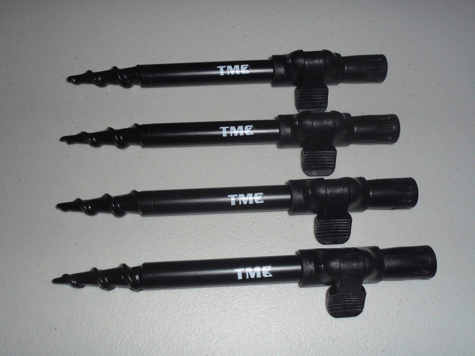 TMC 4 x Fishing Spiral Point Easy Screw Banksticks 15cm-20cm. 16mm diameter, clamp