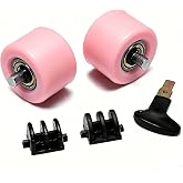 Kids Roller Skate Replacement Wheels with ABEC-5 Bearings - Double Wheel Set for 2-in-1 Skate Shoes, Includes 2 Wheels + 2 Cover Plates + Tool, Indoor/Outdoor